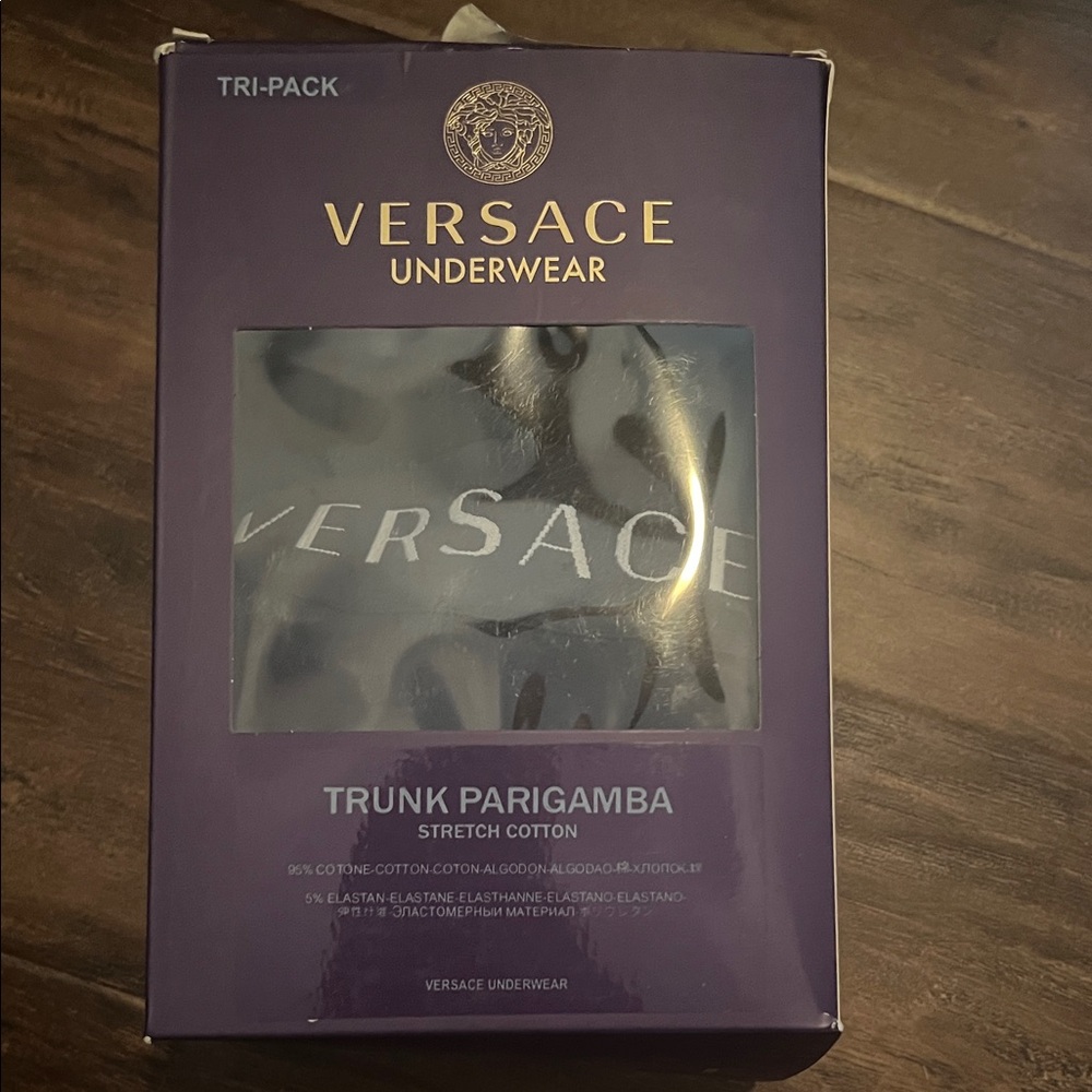 Versace Purple and Black Underwear Trunk